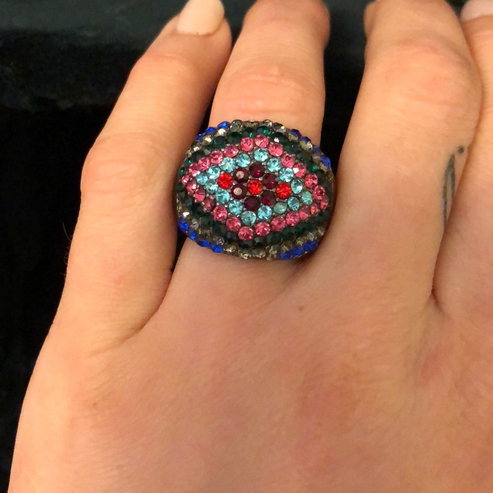 Multi-colored Jeweled Statement Ring
